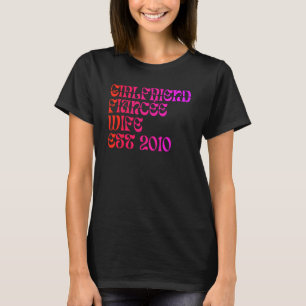 T-shirt Fille amie Fiance Femme Est 2010 Mariage Anniversa