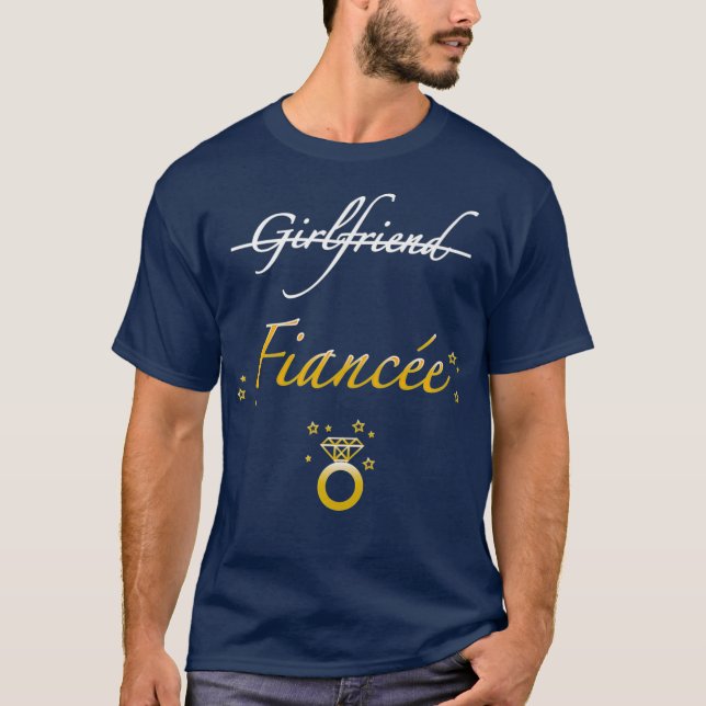 T-shirt Fille amie Fiancée jumelée Couple Fiançailles (Devant)