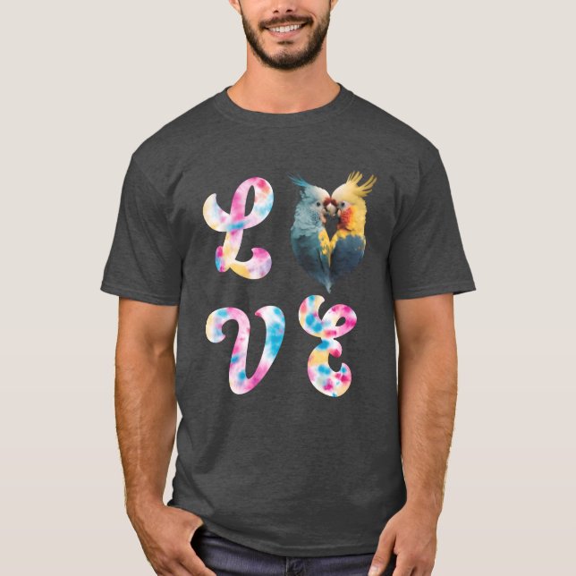 T-shirt Fille Amour Cacatoès Cacatoès Perroquets Oiseau Am (Devant)