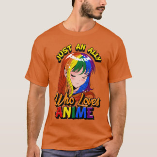 T-shirt Fille anime alliée gay juste une alliée qui aime l