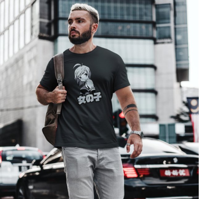 T-shirt Fille Anime Avec Cheveux Court (Créateur téléchargé)