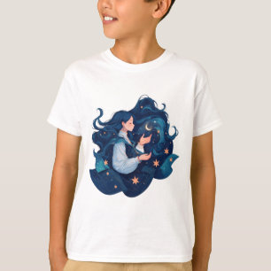 T-shirt Fille Anime avec Étoiles – Esthétique Cosmique de