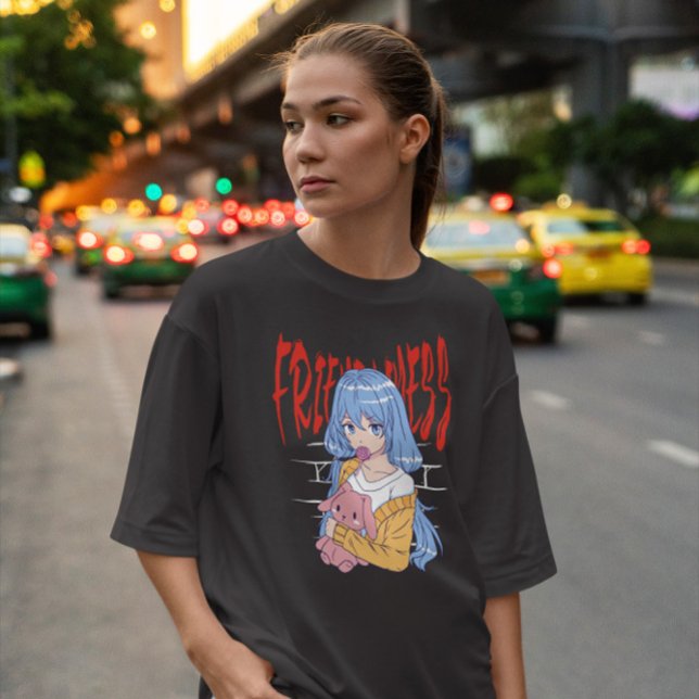 T-shirt Fille Anime Avec Jouet De Lapin (Créateur téléchargé)