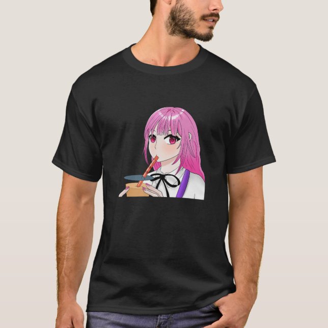 T-shirt Fille Anime Avec Thé À Bulle (Devant)