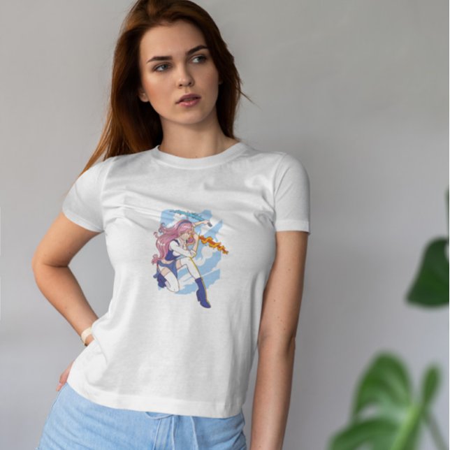 T-shirt Fille Anime Feu Et Eau Épées (Créateur téléchargé)