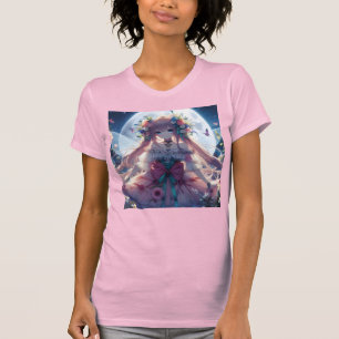 T-shirt Fille Anime Fleur Lune Fée