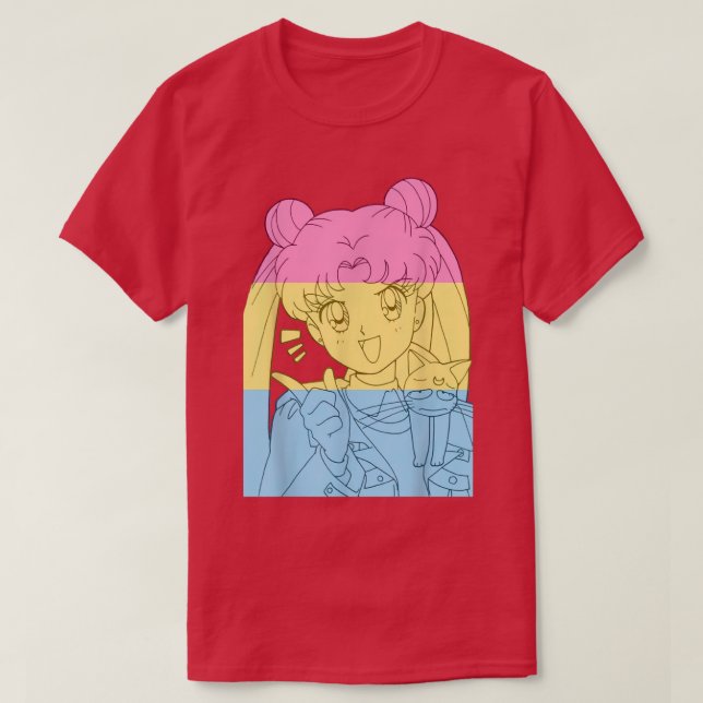 T-shirt Fille Anime Panseual Pride Panseual Drapeau Mois L (Design devant)