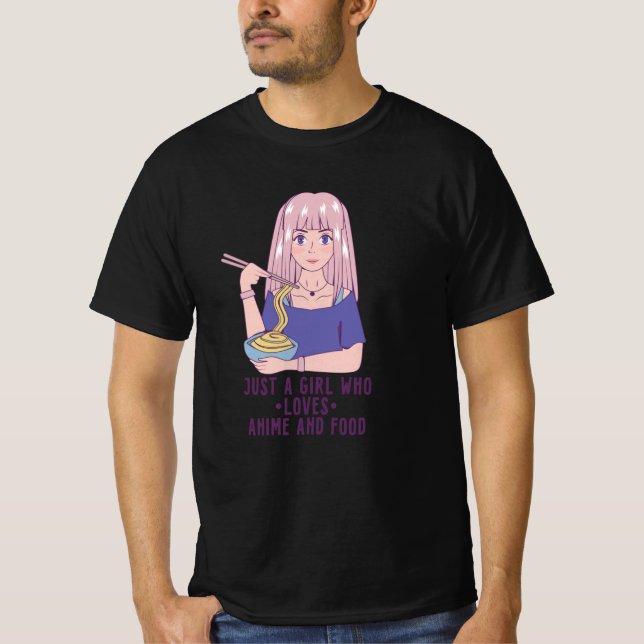 T-shirt Fille Anime | pour Anime & Food Lover (Devant)