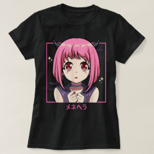 T-shirt Fille Anime Rose Esthétique Diabolique