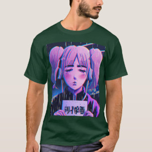 T-shirt Fille Anime Triste Pastel Cadeau Fille Anime Esthé