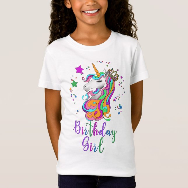 T-shirt fille anniversaire de la licorne (Devant)