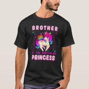 T-shirt Fille Anniversaire Fête Frère De La Princesse Anni
