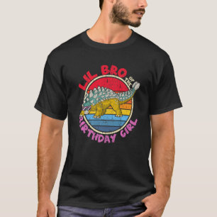 T-shirt Fille Anniversaire I Lil Bro I Ankylosaurus I Fami