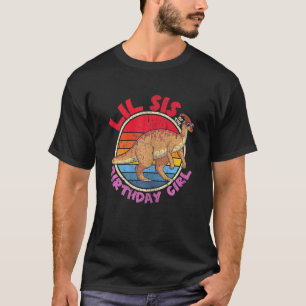 T-shirt Fille Anniversaire I Lil Sis I Parasaurolophus I F