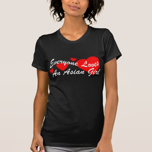 T-shirt Fille asiatique d'amours (foncée) (Devant)