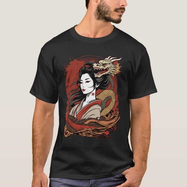 T-shirt Fille asiatique | Dragon chinois (Devant)