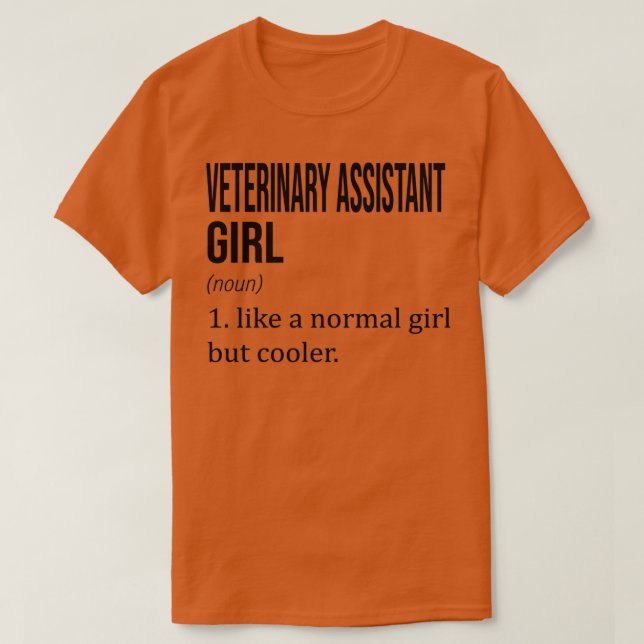 T-shirt Fille ASSISTANTE VÉTÉRINAIRE Comme Une Fille Norma (Design devant)