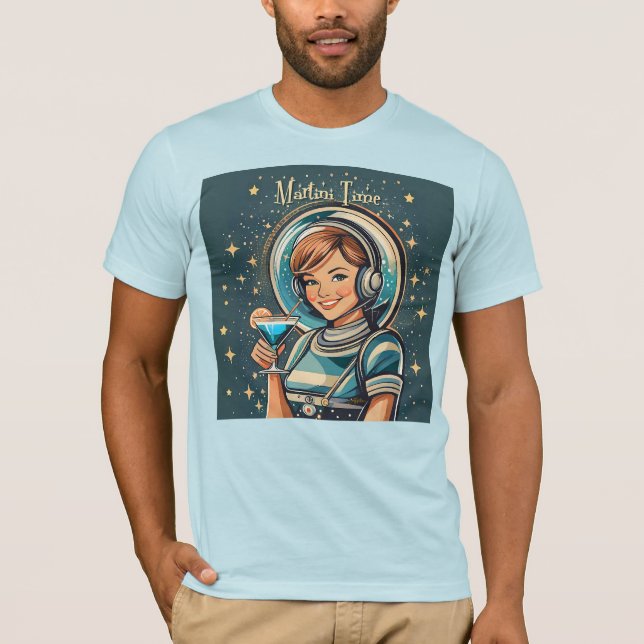 T-shirt Fille Astro Rétro Futuriste Martini Time (Devant)