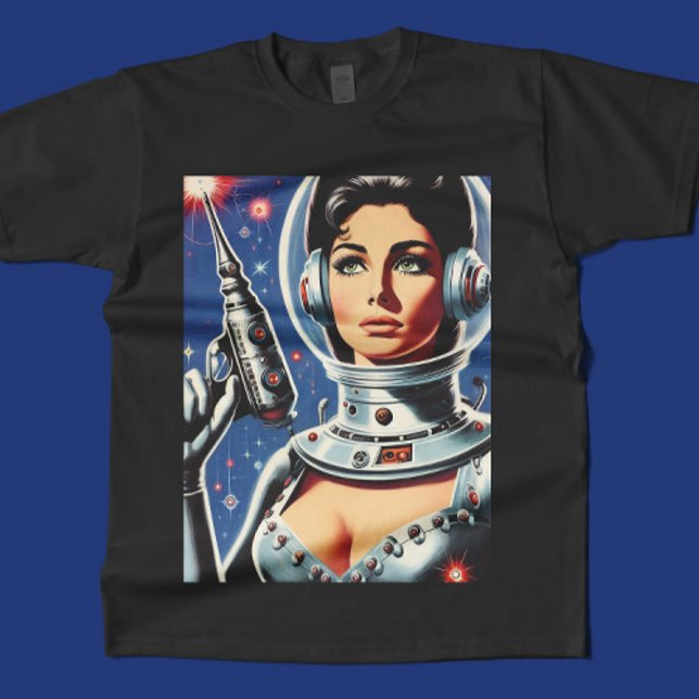 T-shirt Fille astronaute de science-fiction vintage (Créateur téléchargé)