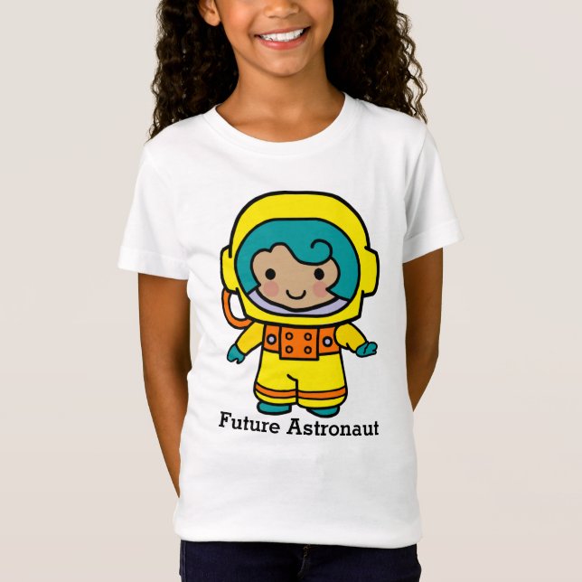 T-Shirt Fille astronaute du futur en combinaison spatiale (Devant)