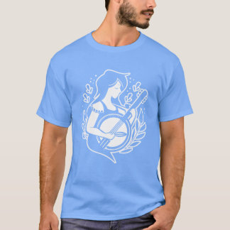 T-shirt Fille au banjo dessin animé look ami