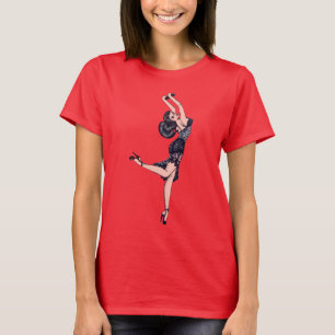 T-shirt Fille au charme vintage, lingerie de bombe brune