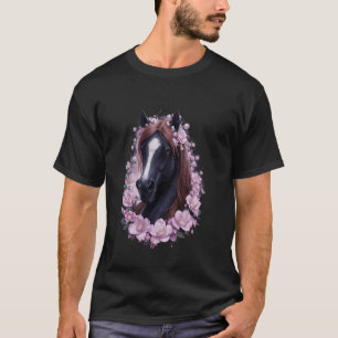 T-shirt Fille au Cheval Floral Équitation Fille au Cheval 