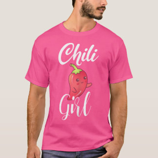 T-shirt Fille au Chili Drôles Piments Nourriture Épicée Am