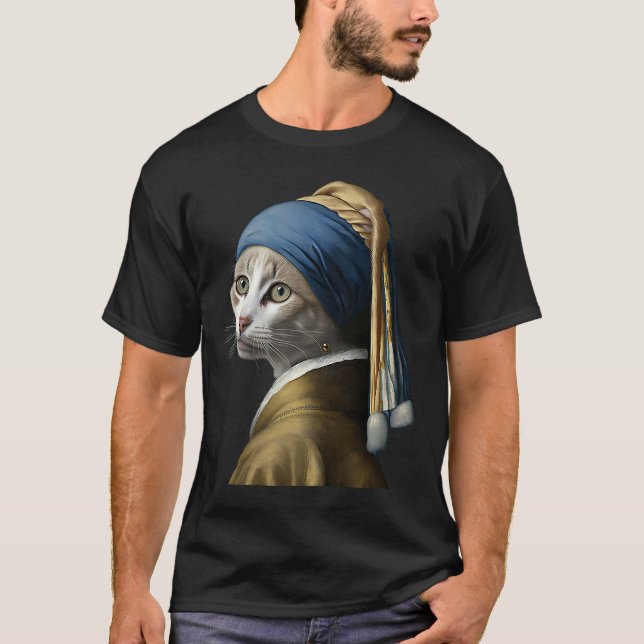 T-shirt Fille au collier de perles  Chat   1 (Devant)
