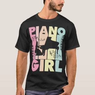 T-shirt Fille au piano amoureuse de musique musicienne jou