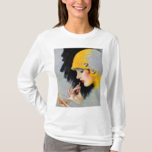 T-shirt Fille au rouge à lèvres Hollywood années 20 Vintag