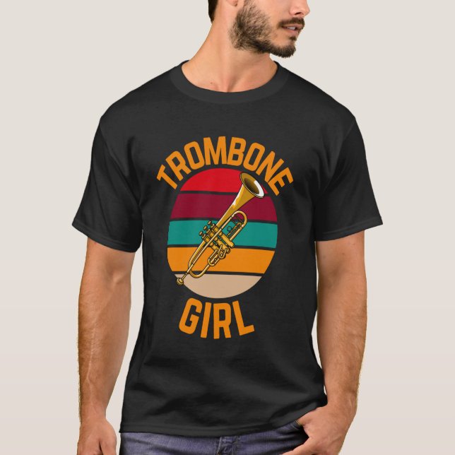 T-shirt Fille au trombone, Trombone drôle (Devant)