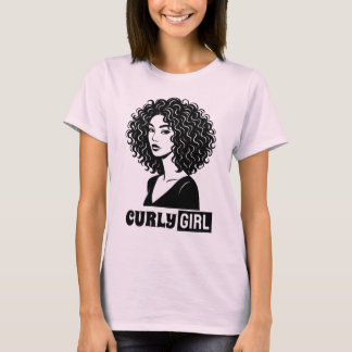 T-shirt Fille aux Cheveux Bouclés