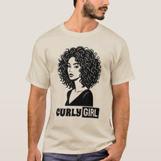 T-shirt Fille aux Cheveux Bouclés