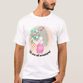T-shirt fille aux fleurs