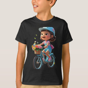 T-shirt Fille aux fleurs mignonne avec design unisexe drôl