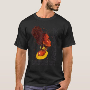 T-shirt Fille aux locks afro décembre est mon anniversaire