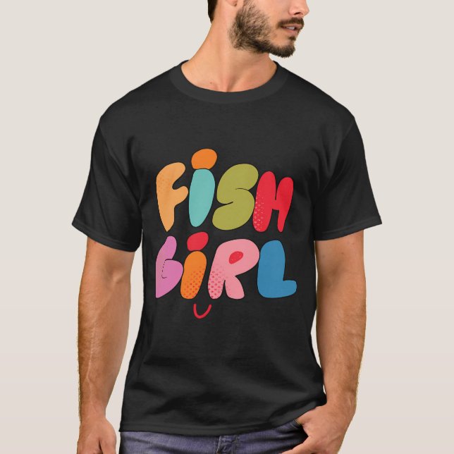 T-shirt Fille aux poissons (Lilas) (Devant)