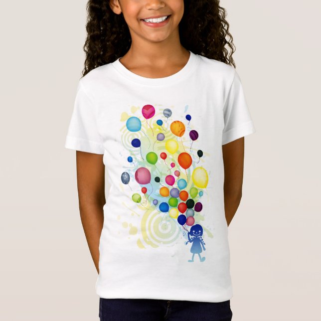 T-Shirt Fille_Avec_Ballon_Coloré (Devant)