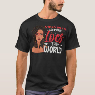 T-shirt Fille Avec Cheveux Locaux Le Monde L'Histoire Noir