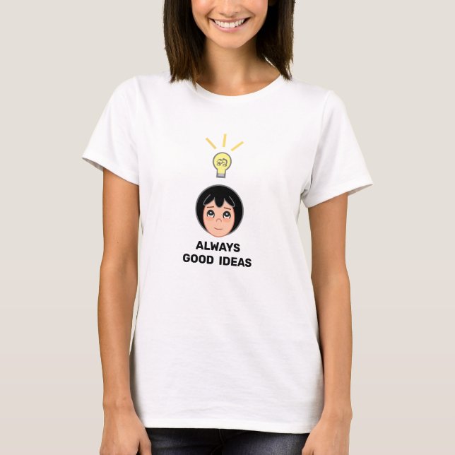 T-Shirt Fille avec de bonnes idées et ampoule (Devant)
