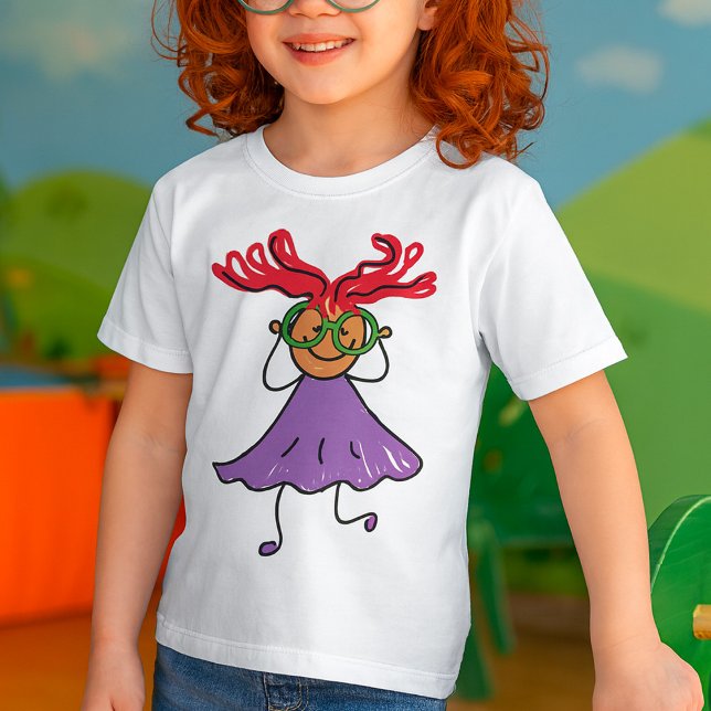 T-shirt Fille Avec De Grandes Lunettes (Créateur téléchargé)