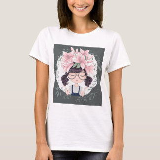 T-shirt fille avec fleurs