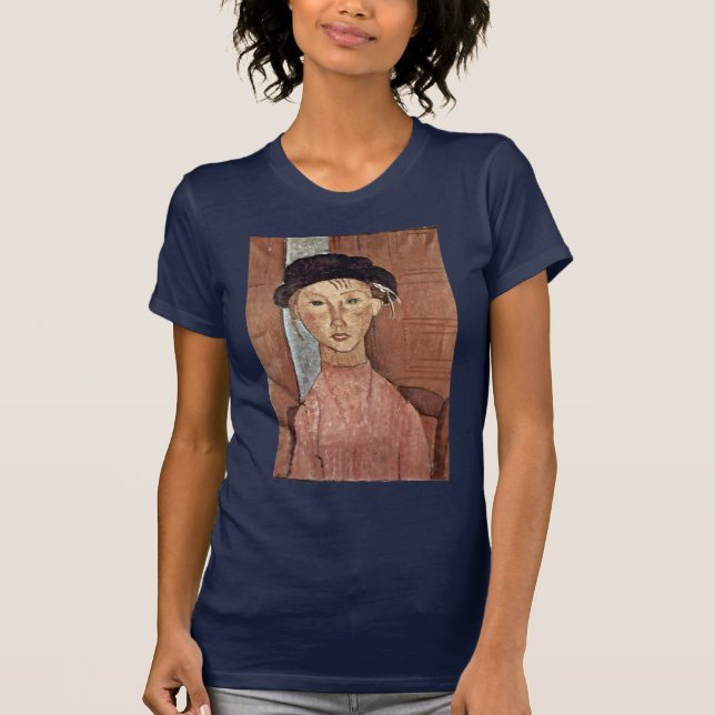 T-shirt Fille avec le casquette par Modigliani Amedeo (Devant)