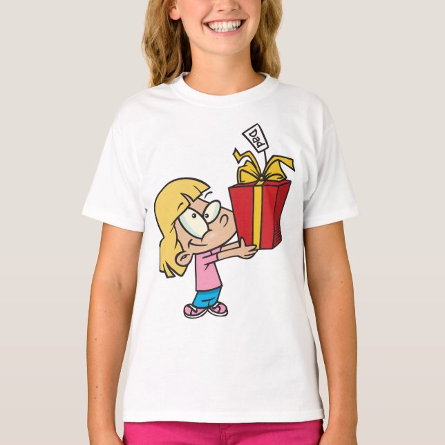 T-shirt Fille Avec Une Fête des pères Cadeau Filles T-Shir (Devant)