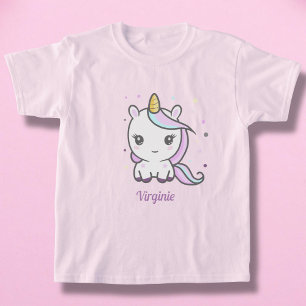 T-shirt fille avec une mignonne licorne