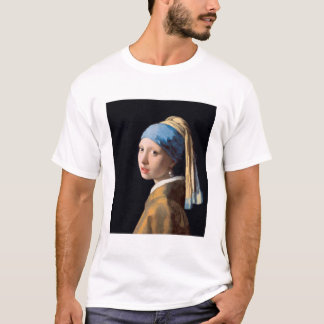 T-shirt Fille avec une perle à oreille par Johannes Vermee