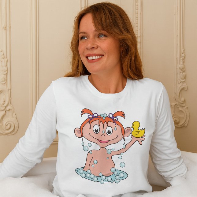 T-shirt Fille Bath Time Amusant avec canard en caoutchouc  (Créateur téléchargé)