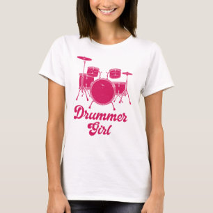T-shirt Fille batteur   Drums Drummer Cadeau