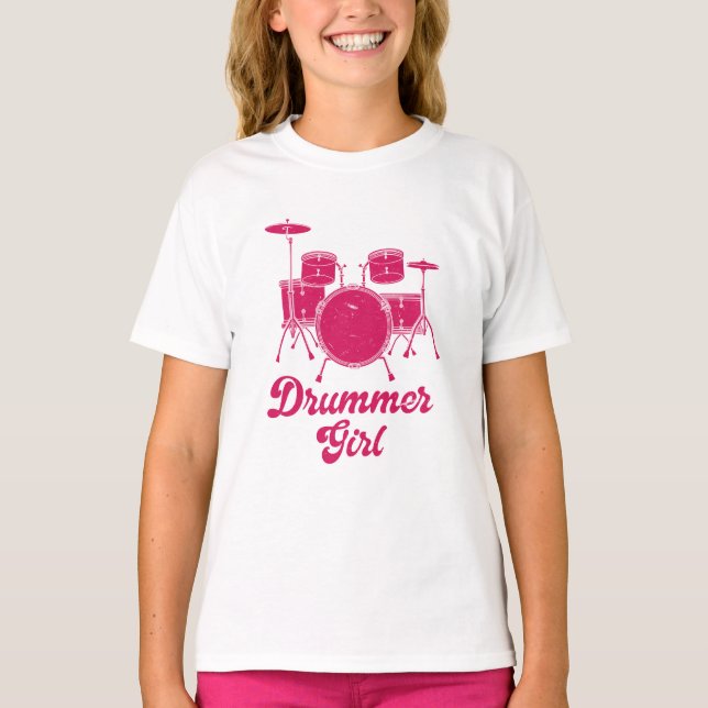 T-shirt Fille batteur | Drums Drummer Cadeau (Devant)